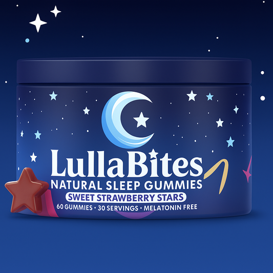 LullaBites Natural Sleep Gummies – Sweet Strawberry Stars, melatonin-free sleep supplement for calm and restful nights