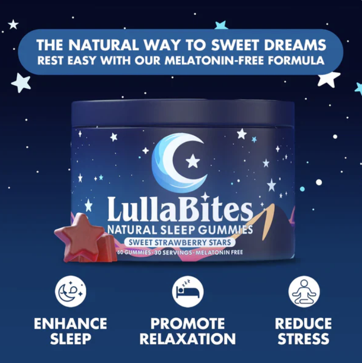 Star-shaped strawberry sleep gummy from LullaBites