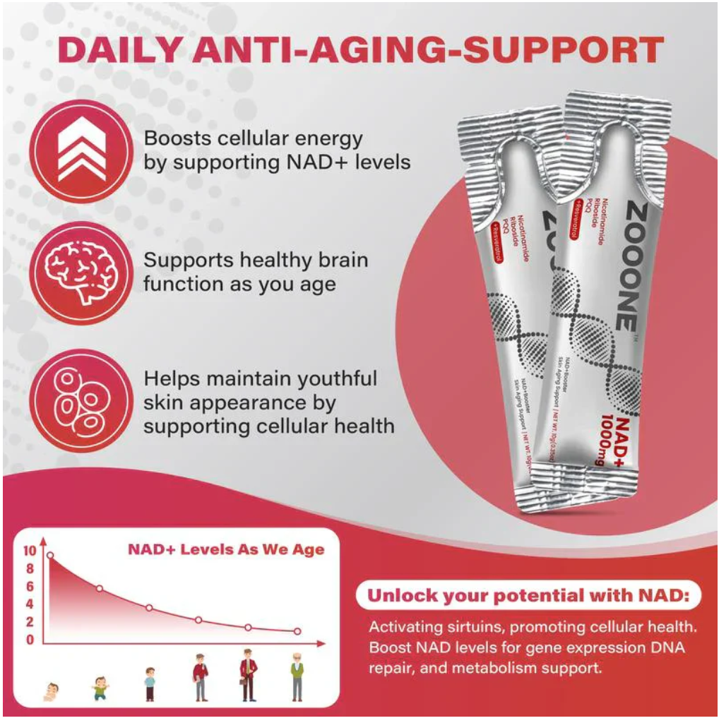 Zooone NAD+ Berry Flavor Drink Mix for General Daily Use