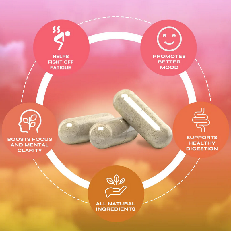 Yerba Mate capsules benefits – natural energy, boost focus, fight fatigue, improve mood, digestion support, all natural ingredients