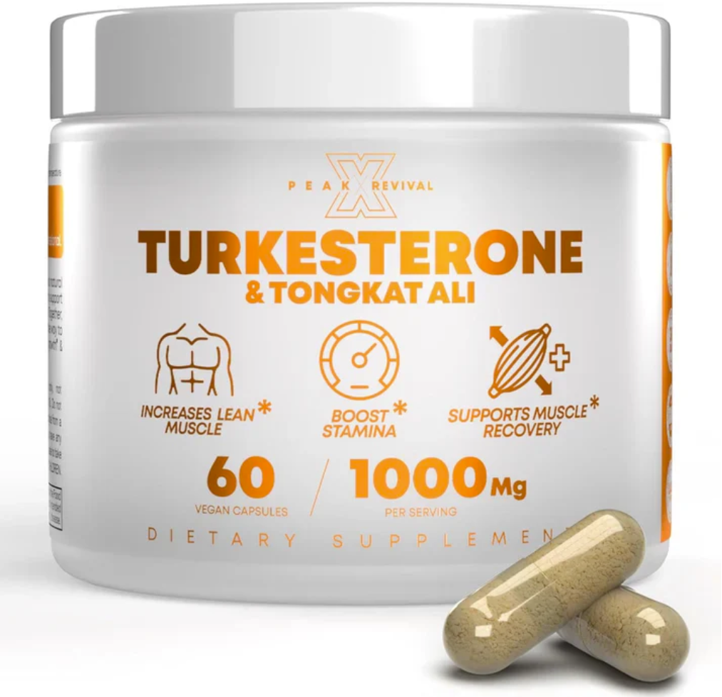 Turkesterone and Tongkat Ali Testosterone Capsules – 60 vegan capsules, 1000mg supplement for muscle growth, stamina, and recovery